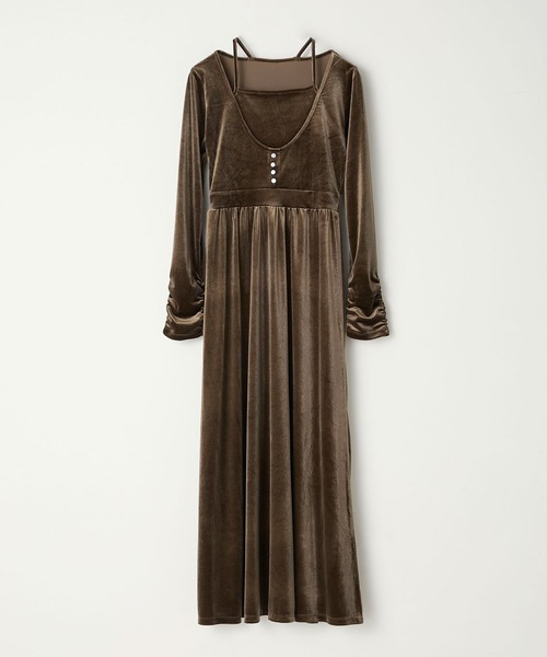 「Elishe」 長袖ワンピース 0 ブルーグレー レディース_画像7