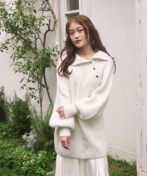 「mellowneon」 長袖ニット FREE グレー レディース_画像7