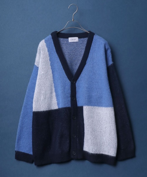 「ANPAS」 「CREALY」ニットカーディガン LL ブラック系その他2 メンズ_画像2