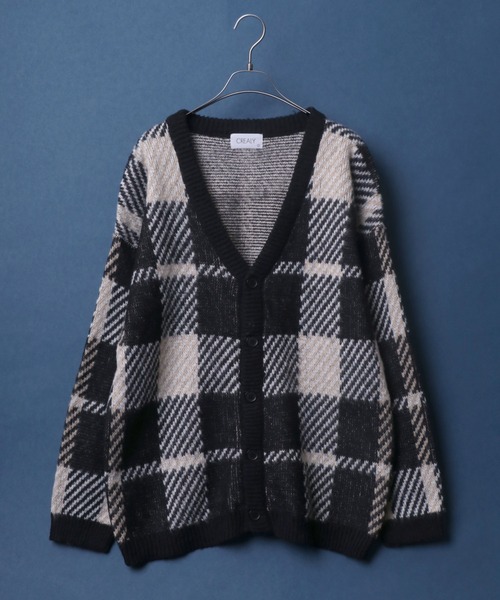 「ANPAS」 「CREALY」ニットカーディガン LL ブラック系その他2 メンズ_画像3