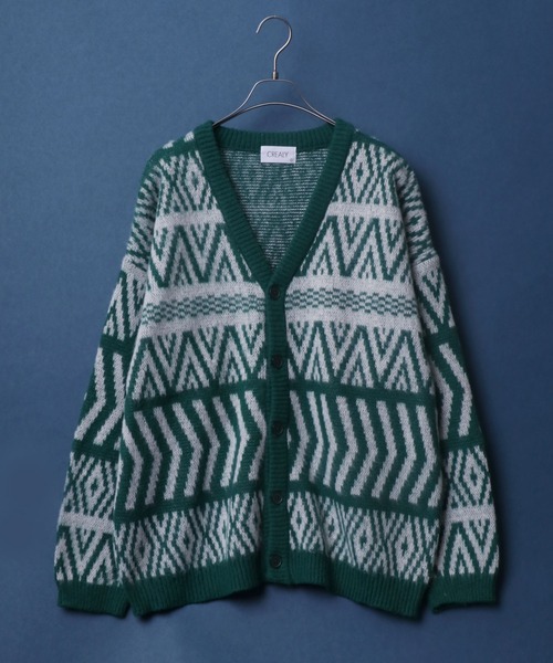 「ANPAS」 「CREALY」ニットカーディガン LL ブラック系その他2 メンズ_画像5