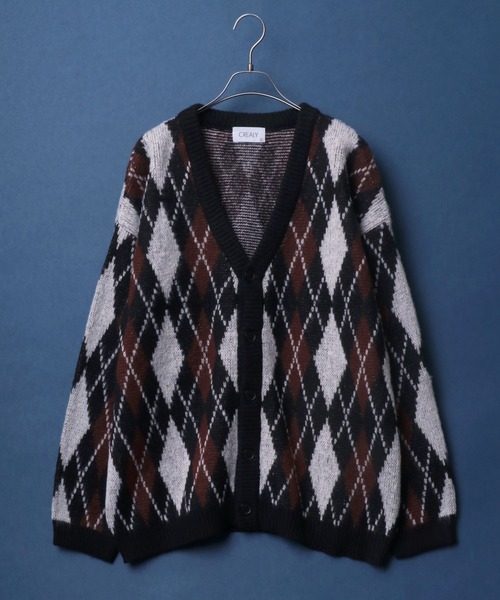 「ANPAS」 「CREALY」ニットカーディガン LL ブラック系その他2 メンズ_画像8