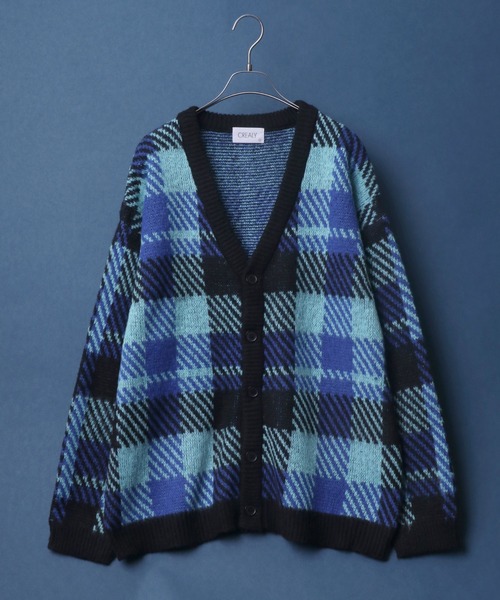 「ANPAS」 「CREALY」ニットカーディガン LL ブラック系その他2 メンズ_画像9