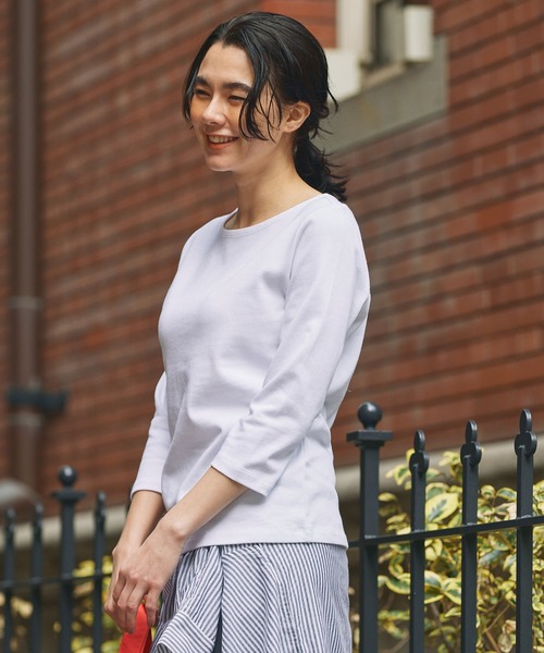 AIGLE（エーグル） tシャツ ボートネック 七分袖 Tシャツ レディース