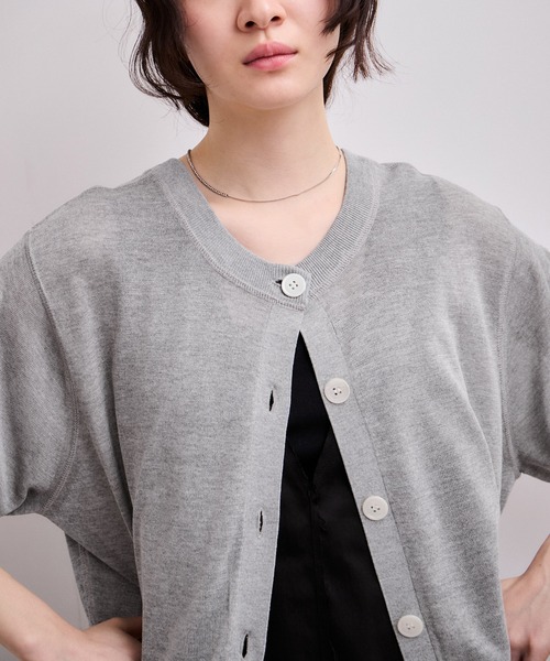 ☆新品☆Adam et Rope シアーリブカーディガン ADAM ET ROPÉ FEMME(アダム エ ロペ ファム) / シアースリーブリブ