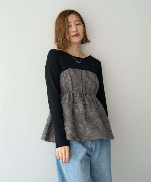 「YECCA VECCA」 長袖ニット FREE レッド レディース_画像3