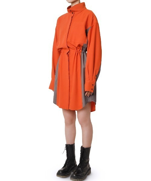 「LE CIEL BLEU」 長袖ワンピース 36 オレンジ レディース_画像8