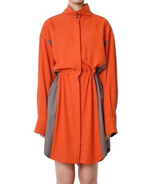 「LE CIEL BLEU」 長袖ワンピース 36 オレンジ レディース_画像9