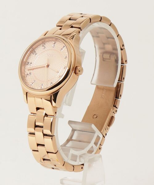 FOSSIL スクエア型腕時計 ピンクゴールド/シルバー　稼働品です FOSSIL（フォッシル） アナログ腕時計 FREE ピンクゴールド レディース