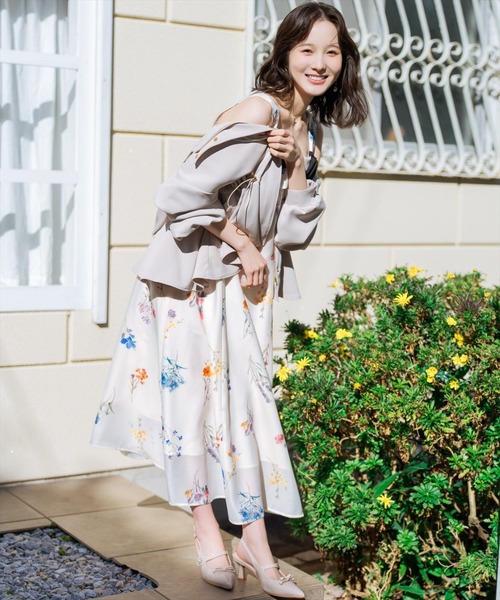 花柄ワンピース　レディース　WILLSELECTION ぼかしフラワーワンピース | ウィルセレクション(WILLSELLECTION