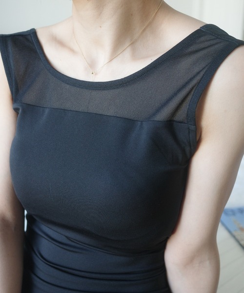 Ameri VINTAGE - 専用です      ノースリーブ ブラック MIZUNO（ミズノ） タンクトップ ノースリーブ × Ameri SHEER DOCKING