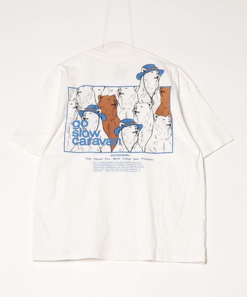 「go slow caravan」 ワンポイント半袖Tシャツ 3 ホワイト メンズ_画像2