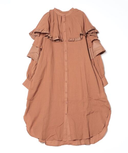 「terrace」 長袖ワンピース MEDIUM ブラウン レディース_画像3