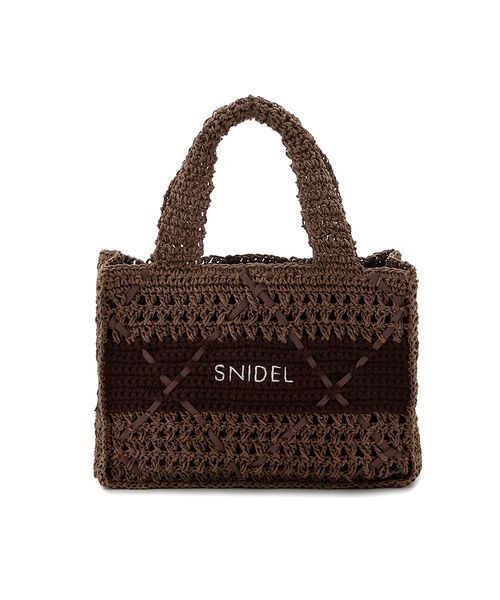 SNIDEL スナイデル　ペーパークロシェトート ブラック SNIDEL（スナイデル） トートバッグ ペーパークロシェトート