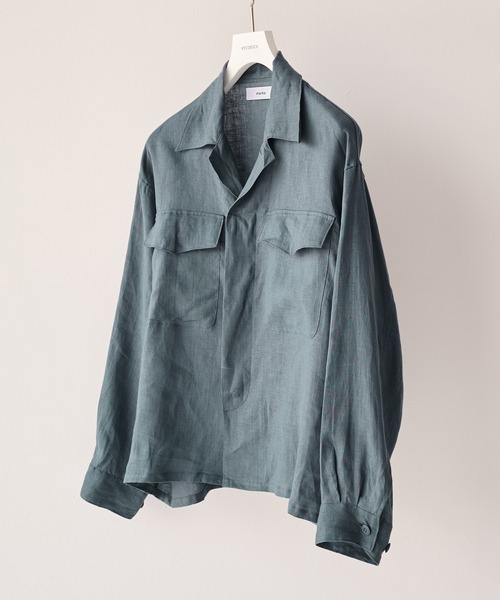 あくーにゃ marka 別注 LINEN TROPICAL FATIGUE marka（マーカ） シャツ 「marka/マーカ」別注 LINEN TROPICAL FATIGUE