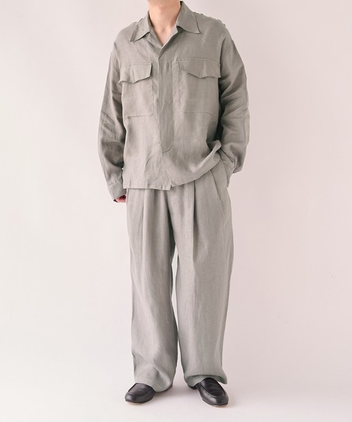 あくーにゃ marka 別注 LINEN TROPICAL FATIGUE marka（マーカ） シャツ 「marka/マーカ」別注 LINEN TROPICAL FATIGUE