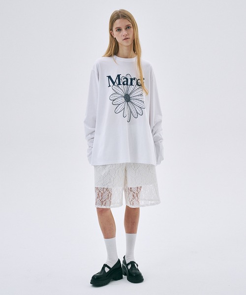 「Mardi Mercredi」 長袖カットソー FREE ホワイト×ネイビー レディース_画像8