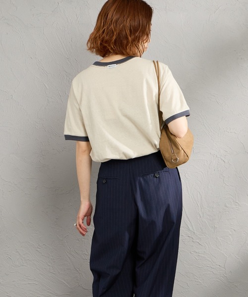 AMERICANA（アメリカーナ） tシャツ 半袖 AMRCN クロップド リンガーT