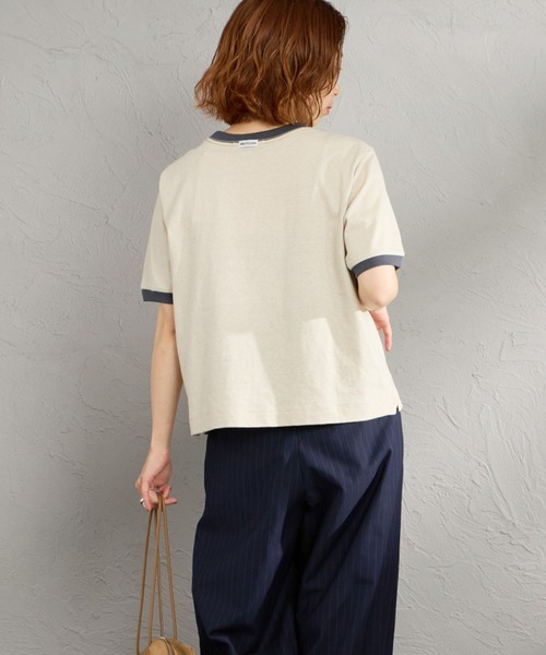 AMERICANA（アメリカーナ） tシャツ AMRCN クロップド リンガーTシャツ