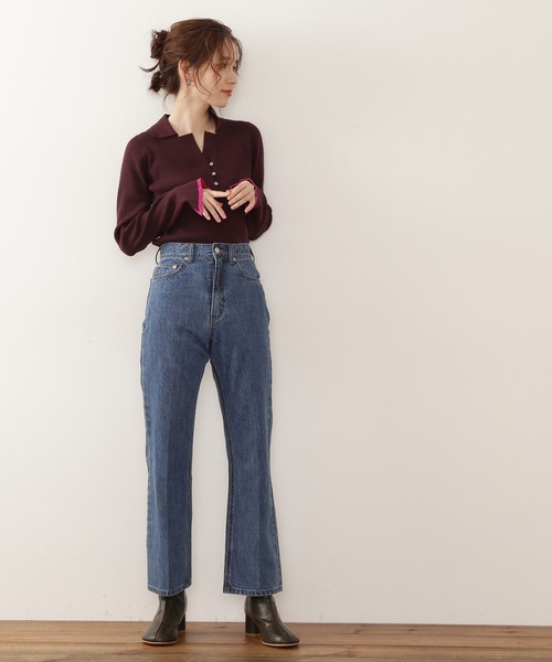 「N.(N. Natural Beauty Basic)」 長袖ポロシャツ MEDIUM ナチュラル レディース_画像4