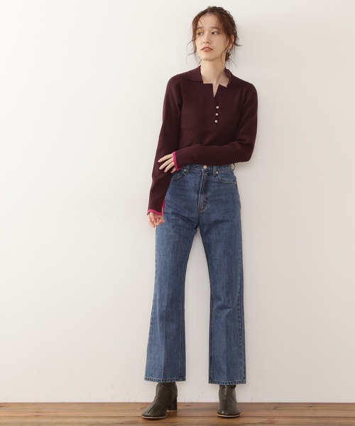 「N.(N. Natural Beauty Basic)」 長袖ポロシャツ MEDIUM ナチュラル レディース_画像5