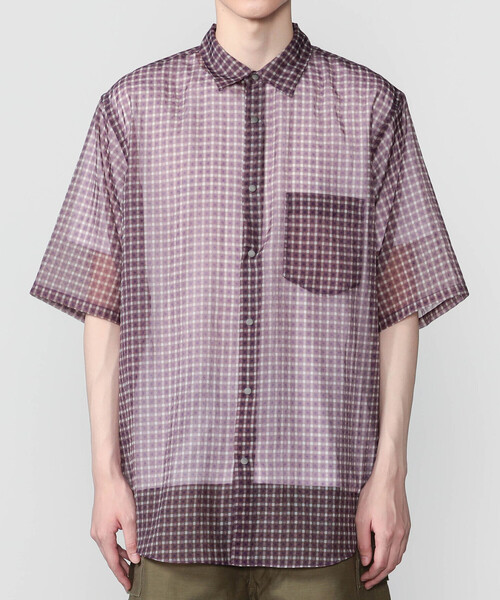 Bshop シャツ 半袖 迷迭香 |「別注」ナイロン メッシュシャツ MEN