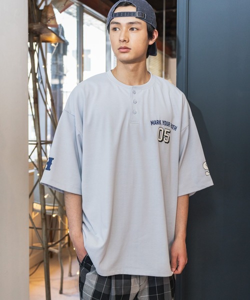 BLOODO CREW ヘンリーネック Tシャツ 2枚セット niko and…（ニコアンド） ヘンリーネック tシャツ ベースボール