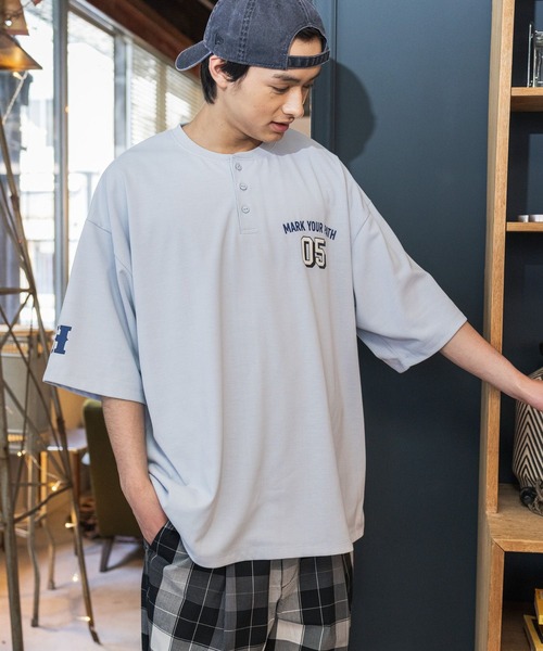 niko and…（ニコアンド） ヘンリーネック tシャツ ベースボール