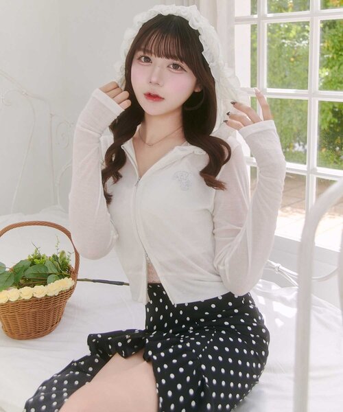 「Belle Charme」 ジップアップパーカー FREE アイボリー レディース_画像2