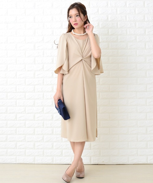 ドレス Iラインウエスト絞り五分袖膝丈ドレス ワンピース Zozotown Paypayモール店 通販 Paypayモール