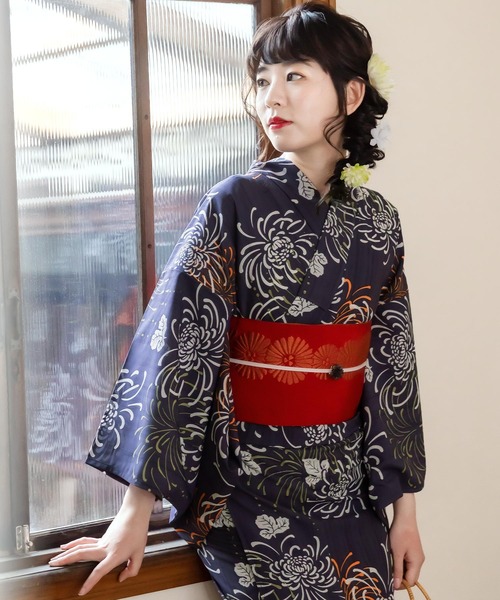 【新品】KIMONOMACHI キモノマチ　オリジナル モダン柄 浴衣 吸水速乾 新品】KIMONOMACHI キモノマチ オリジナル モダン柄 浴衣 吸水速乾