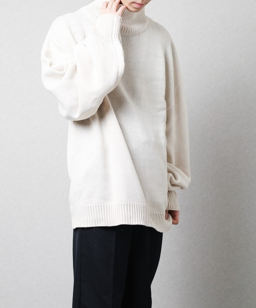 ニット セーター 5ゲージ オーバーサイズハイネックニット レディース