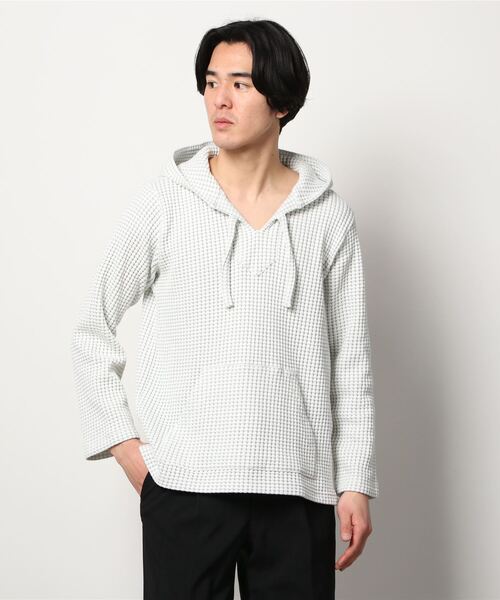 see green　メキパ　ワッフル　パーカー Seagreen/シーグリーン】ビッグワッフルパーカ｜メンズ