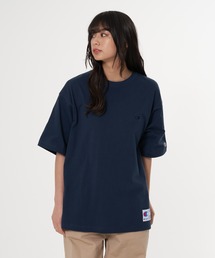 チャンピオン シンプルブラックスウェット刺繍ワンポイントロゴゆったりサイズ Champion tシャツ 「CHAMPION/チャンピオン」ワンポイントロゴ