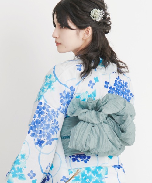 Dita 浴衣&兵児帯セット1度着用のみ Dita 浴衣 1人で簡単に着られる♪（ゆかた・しわ兵児帯・下駄