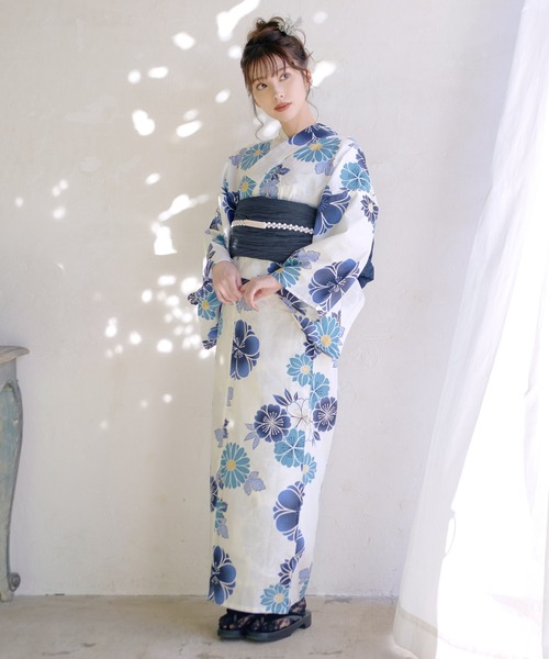 【zozoランキング上位・人気商品】Dita 浴衣&しわ兵児帯セット Dita 浴衣 1人で簡単に着られる♪（ゆかた・しわ兵児帯・下駄