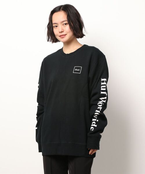 トレーナー スウェット HUF/ESSENTIALSDOMESTIC CREW PF00264 レディース メンズ HUF トレーナー スウェット HUF/ESSENTIALSDOMESTIC CREW