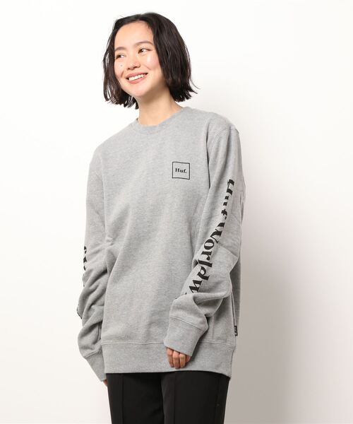 トレーナー スウェット HUF/ESSENTIALSDOMESTIC CREW PF00264 レディース メンズ HUF トレーナー スウェット HUF/ESSENTIALSDOMESTIC CREW