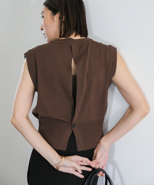 select MOCA ニット セーター バックデザインノースリーブニット  