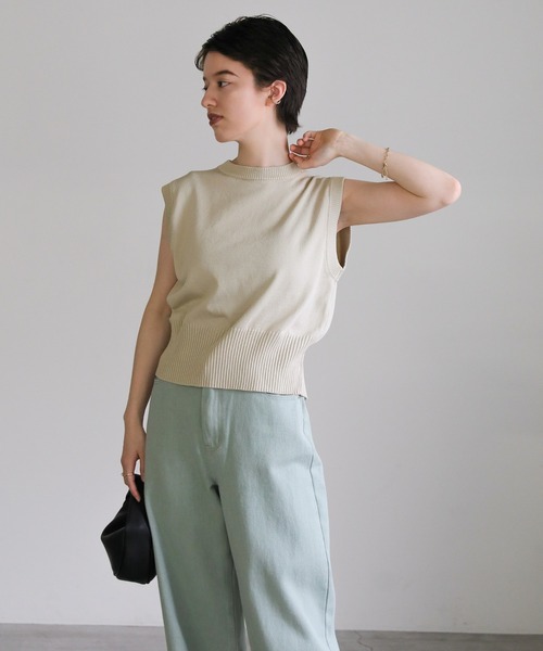 極美品*45R ギマニットのNO SLEEVE *ノースリーブニット*サイズ2 楽天市場】【 無料編み図公開 / 作品 】578sw ノースリーブニット【578