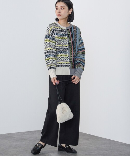 BEAMS HEART ニット セーター フェアアイル ニットプルオーバー