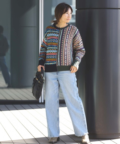 BEAMS HEART ニット セーター フェアアイル ニットプルオーバー