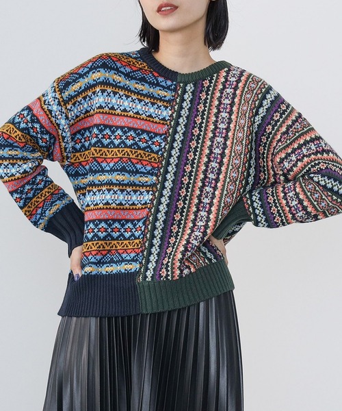 ビームスゴルフ　BEAMS GOLF レディース セーター ニット　フェアアイル BEAMS HEART ニット セーター フェアアイル ニットプルオーバー