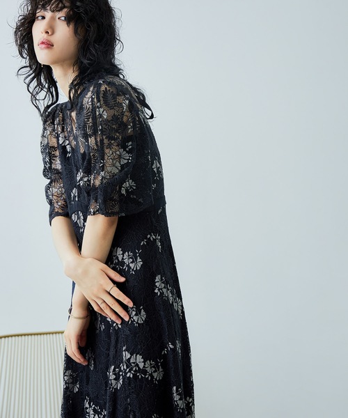 niana★　ニアナ　キーホールネック総レースドレス　結婚式　フォーマルドレス niana（ニアナ） ドレス キーホールネック総レースドレス : ZOZOTOWN