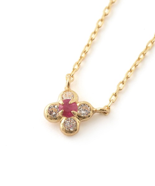 ANEMONE アネモネ　K10 天然石フラワーネックレス ANEMONE（アネモネ） ネックレス 「ギフトボックス付き」天然石
