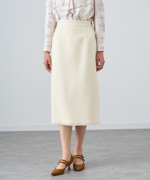 ANAYI スカート 「セットアップ対応商品」ウールプリペラタイト  