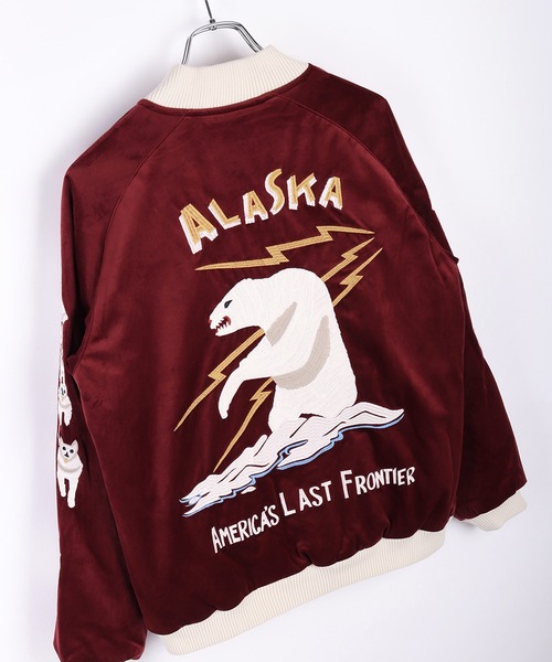 極美品HOUSTON ヒューストン別珍スカジャン(XL)舞妓 龍 国旗 地図 鷹 ヒューストン スカジャン 舞妓 空母ミッドウェイ CV-41 龍 虎 鷹