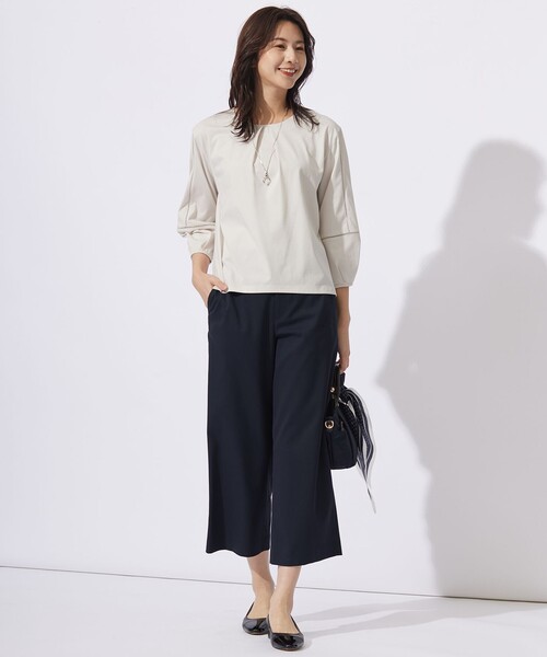 tシャツ 「洗える」プレーティングジャージー フロントタック カットソー レディース tシャツ 「洗える」プレーティングジャージー フロントタック