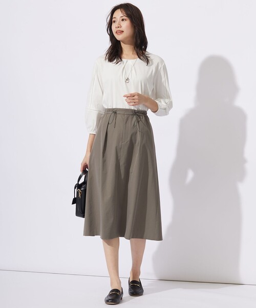 tシャツ 「洗える」プレーティングジャージー フロントタック カットソー レディース tシャツ 「洗える」プレーティングジャージー フロントタック