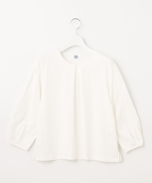 tシャツ 「洗える」プレーティングジャージー フロントタック カットソー レディース tシャツ 「洗える」プレーティングジャージー フロントタック